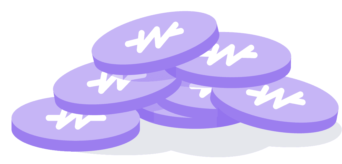 여러개의 동전이 쌓여있는 이미지